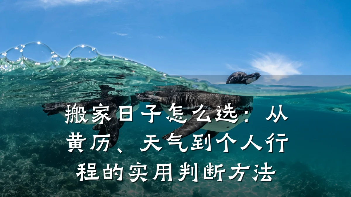 搬家日子怎么选:从黄历、天气到个人行程的实用判断方法