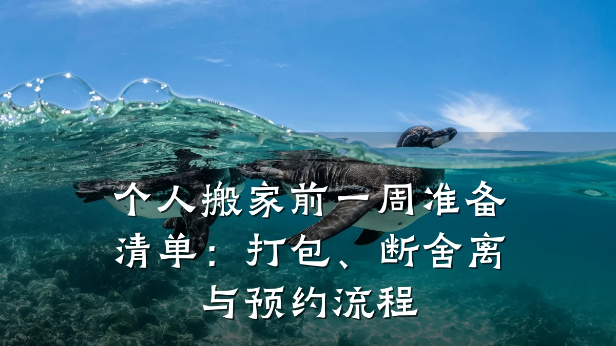 个人搬家前一周准备清单:打包、断舍离与预约流程