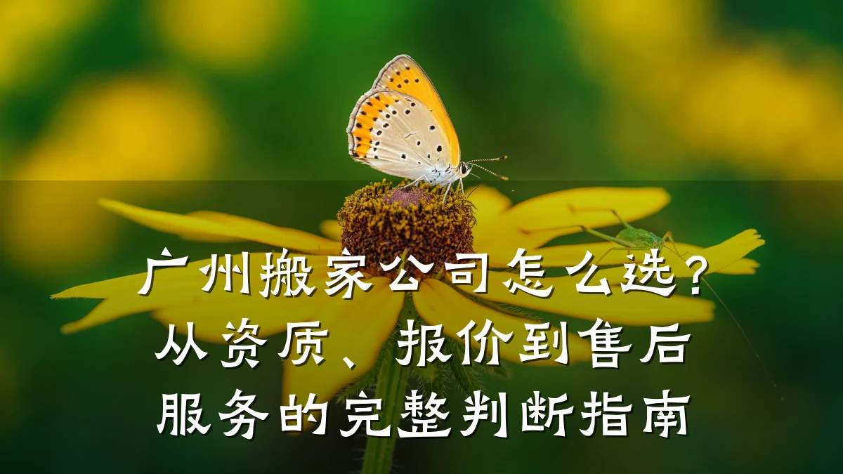 广州搬家公司怎么选？从资质、报价到售后服务的完整判断指南