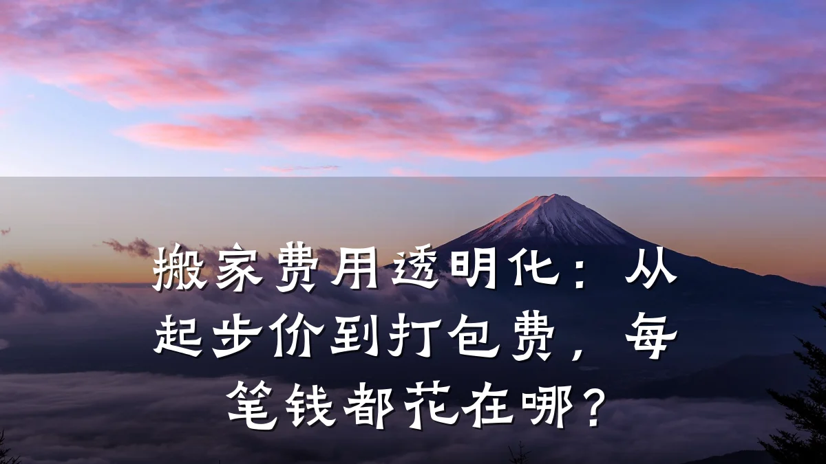 搬家费用透明化:从起步价到打包费,每笔钱都花在哪?