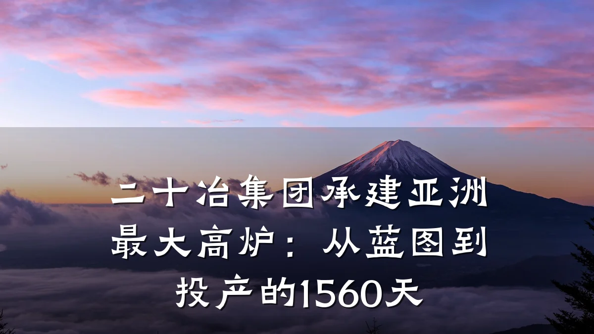 二十冶集团承建亚洲最大高炉:从蓝图到投产的1560天