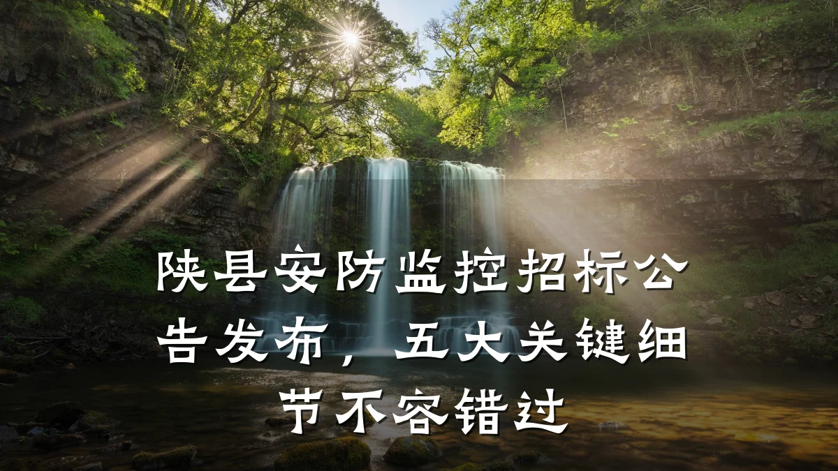 陕县安防监控招标公告发布,五大关键细节不容错过