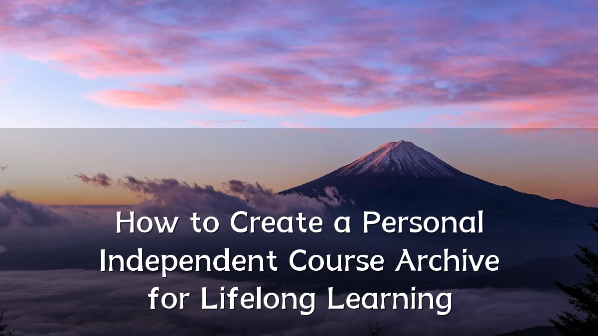 How to Create a Personal Independent Course Archive for Lifelong Learning