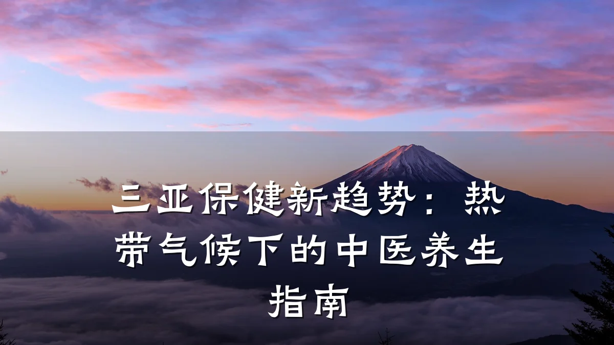 三亚保健新趋势:热带气候下的中医养生指南